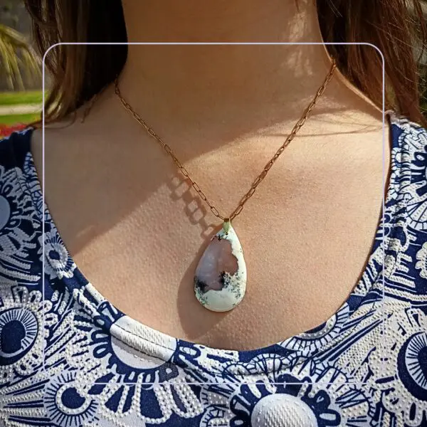 Collier agate dendritique