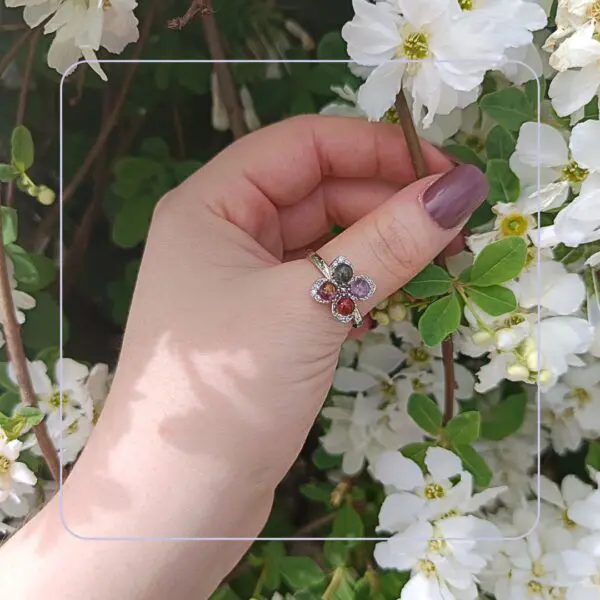 Bague anti-stress tourmaline melon d'eau