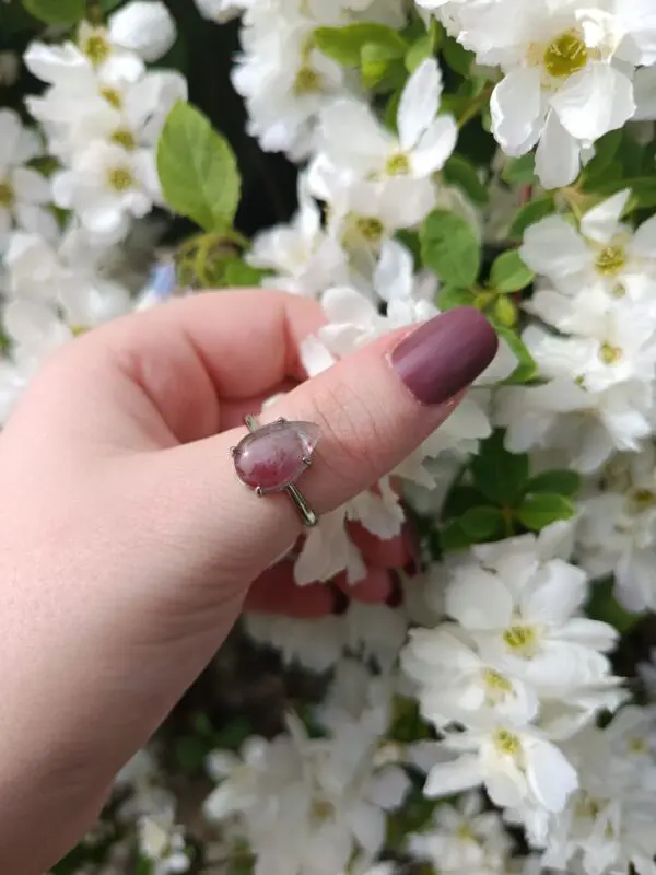 Bague quartz fraise argent 925 – Image 2