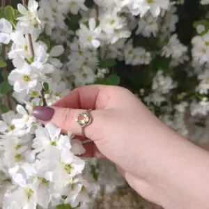 Bague citrine géométrique
