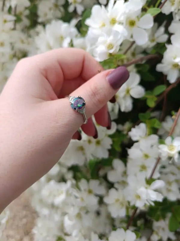 Bague quartz aqua aura