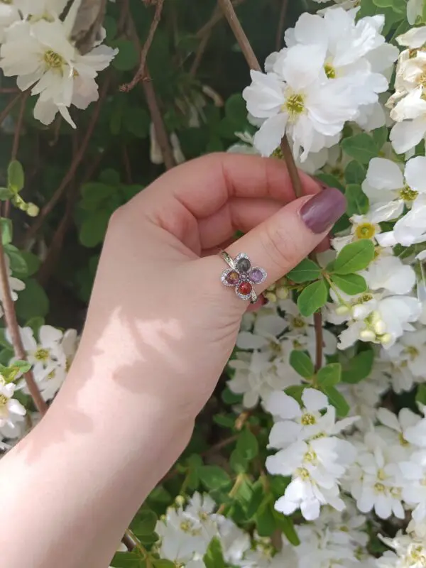 Bague anti-stress tourmaline melon d'eau
