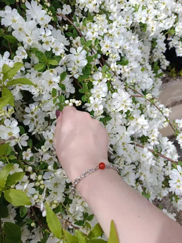 Bracelet Cornaline argent