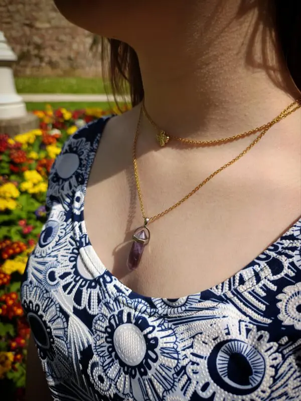 Collier améthyste double