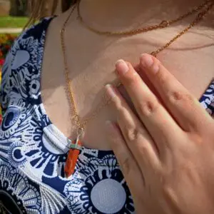 Collier jaspe rouge double