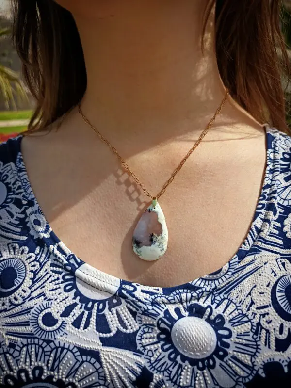 Collier agate dendritique