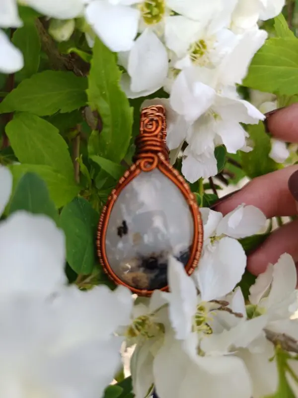 Pendentif agate dendritique tigre