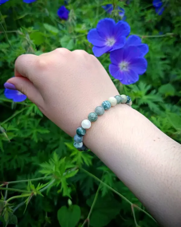 Bracelet agate mousse