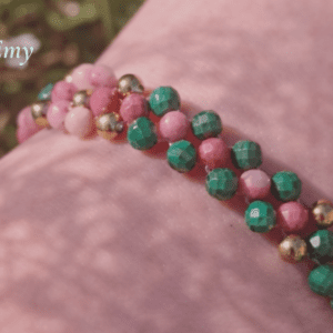 Bracelet Éclosion – Rhodochrosite & Malachite