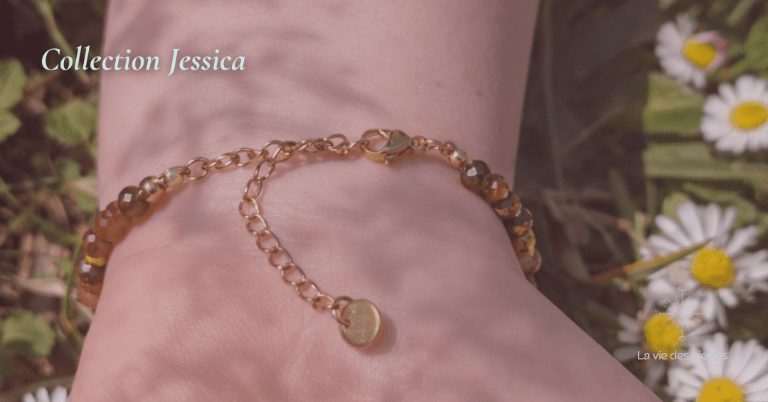 Bracelet Souveraine – Œil du Tigre & Pierre du Soleil – Image 3