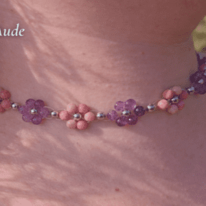 💎 Collier Éclosion – Améthyste & Rhodochrosite