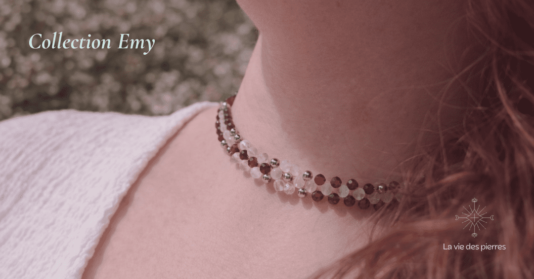 Parure Éclosion Solaire – Rhodochrosite, Malachite, pierre de lune & Grenat – Image 3
