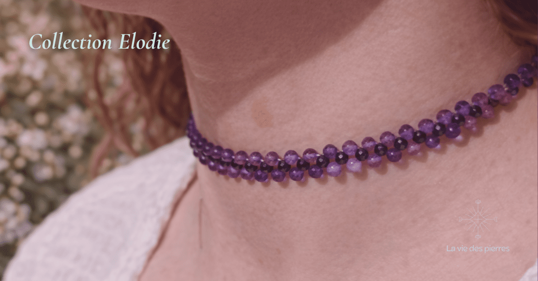 💎 Collier Éclipse – Améthyste & Tourmaline – Image 2