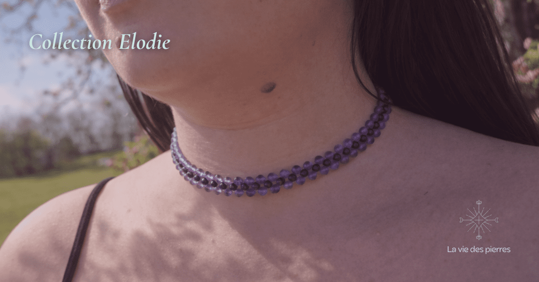 Parure Éclipse & Origine – Améthyste, Tourmaline, Quartz & Turquoise Africaine – Image 2