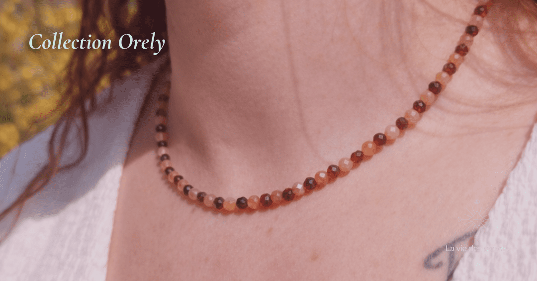 💎 Collier Incandescence – Grenat & Pierre du Soleil – Image 2